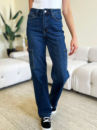 Judy Blue Dark Wide Leg Cargo Jeans - Style #88725