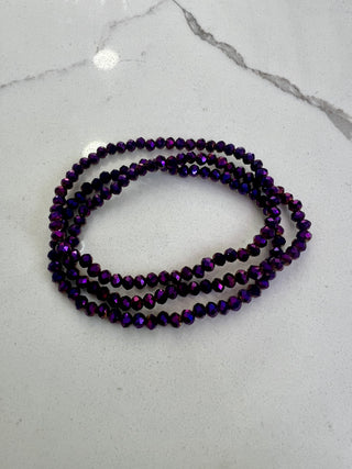 4mm Dark Purple Iridescent Stackable Bracelet