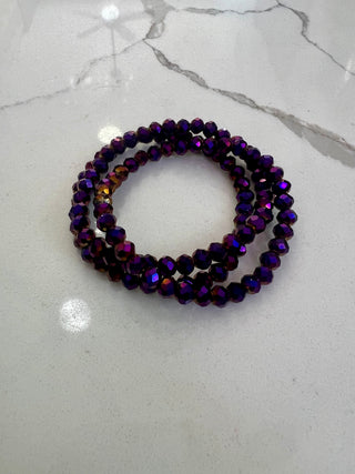 6mm Dark Purple Iridescent Stackable Bracelet