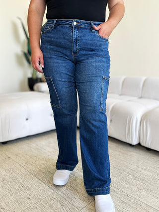 Judy Blue Dark Wide Leg Cargo Jeans - Style #88725