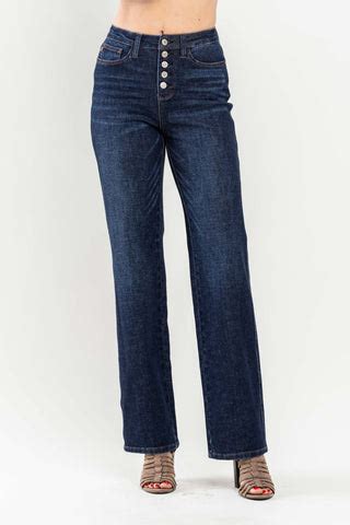 Judy Blue Button Fly Straight Jeans - Style 88598