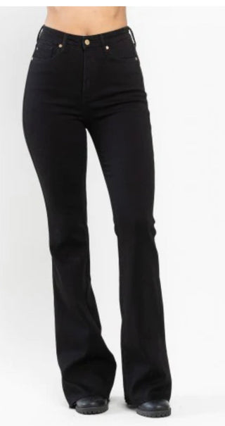 Judy Blue Black Tummy Control Flares - Style 88699