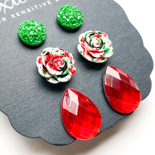 Amaryllis Triple Stud Earring Set