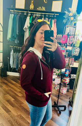 Maroon Classic Full Zip Hoodie