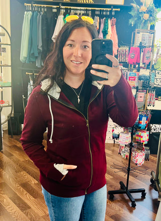 Maroon Classic Full Zip Hoodie