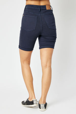 *LAST PAIR* Judy Blue Navy Tummy Control Bermuda Shorts - Style #150270