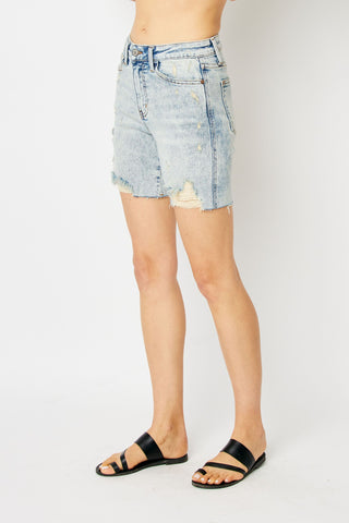 Judy Blue Mineral Wash Boyfriend Shorts - Style 150250