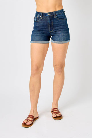 Judy Blue Dark Wash Cooling Shorts - Style 150286