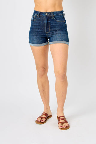 Judy Blue Dark Wash Cooling Shorts - Style 150286