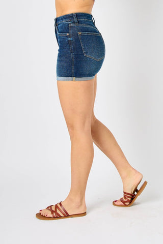 Judy Blue Dark Wash Cooling Shorts - Style 150286