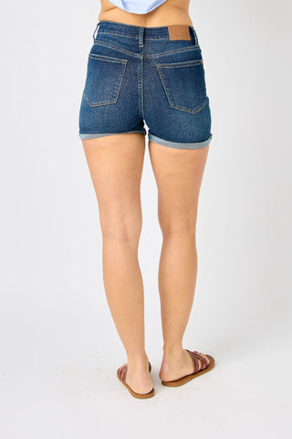 Judy Blue Dark Wash Cooling Shorts - Style 150286