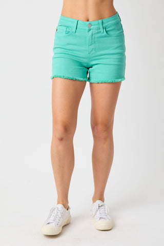 Judy Blue Aquamarine Garment Dyed Shorts - Style 150281