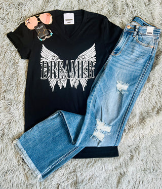 Dreamer V-Neck Graphic Tee