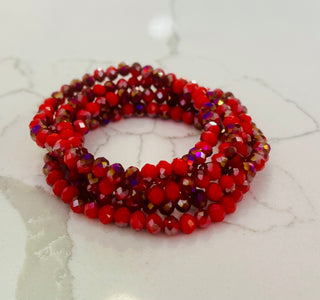 6mm Red Iridescent Stacklable Bracelet