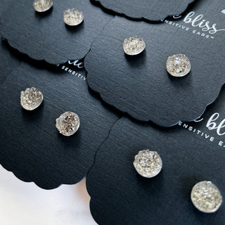 Charcoal Smoke Druzy Earrings