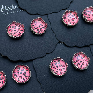 Relentless Leopard Earrings in Peachy Pink