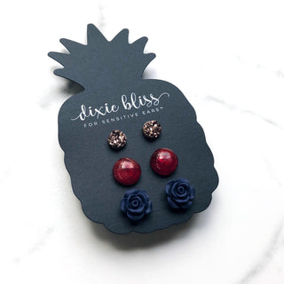 Scarlett Triple Stud Earring Set