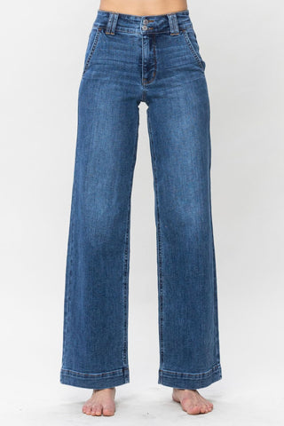 Judy Blue Double Button Wide Leg Jeans - Style #82558