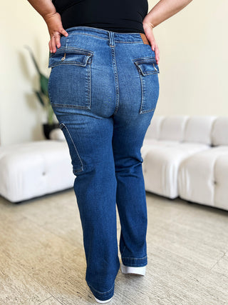 Judy Blue Dark Wide Leg Cargo Jeans - Style #88725