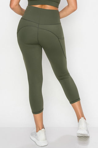 *Pre-Order* Olive Buttery Soft Capri Leggings w/ Pockets