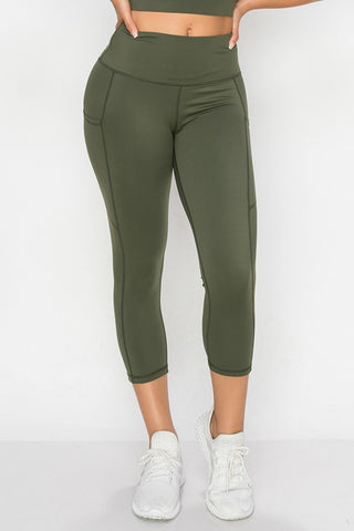 *Pre-Order* Olive Buttery Soft Capri Leggings w/ Pockets