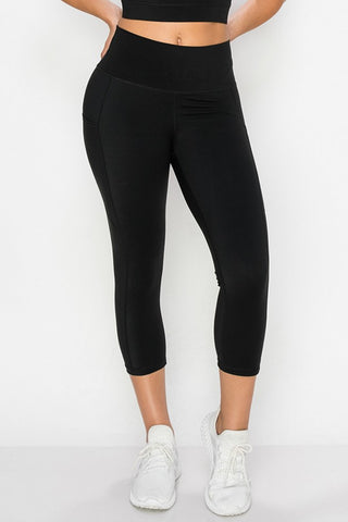 *Pre-Order* Black Buttery Soft Capri Leggings w/ Pockets