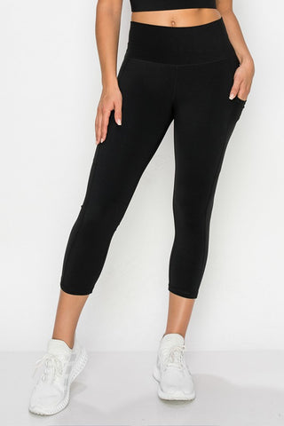 *Pre-Order* Black Buttery Soft Capri Leggings w/ Pockets