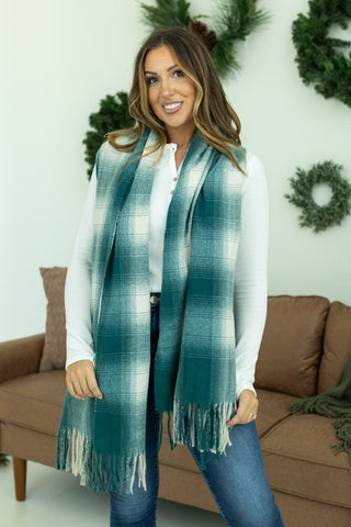 Enid Fringe Plaid Scarf