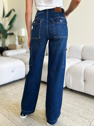 Judy Blue Dark Wide Leg Cargo Jeans - Style #88725