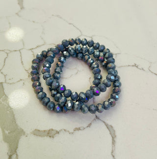 Grey Iridescent Stackable Bracelet