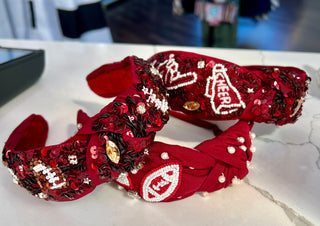 Maroon & White Football Headband