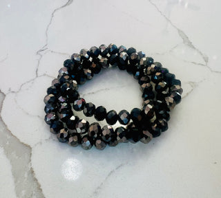 8mm Charcoal Iridescent Stackable Bracelet