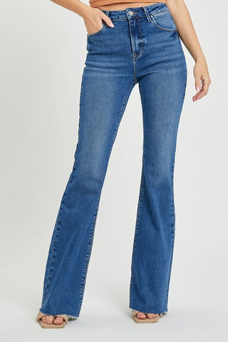 Risen Frayed Hem Bootcut Jeans