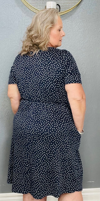 Tinley Dress in Navy Dot