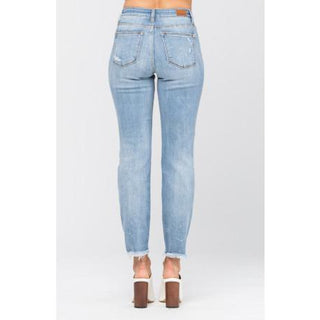 Judy Blue Destroyed Hem Boyfriend Jean - Style 82155