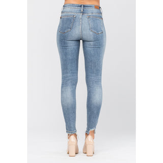 Judy Blue Light Wash Skinny Jean w/ Destroyed Hem - Style 82157