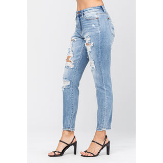 Judy Blue Destroyed Boyfriend Jeans - Style 82170