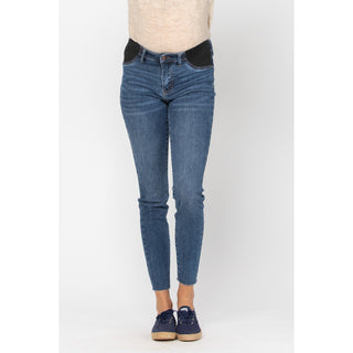 Judy Blue Maternity Raw Hem Skinny Jeans - Style 9806