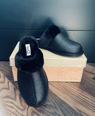 Very G Deidra Glitter Slipper - Black