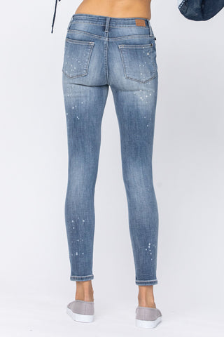 Judy Blue Bleach Splash Destroyed Skinny Jeans - Style 88197