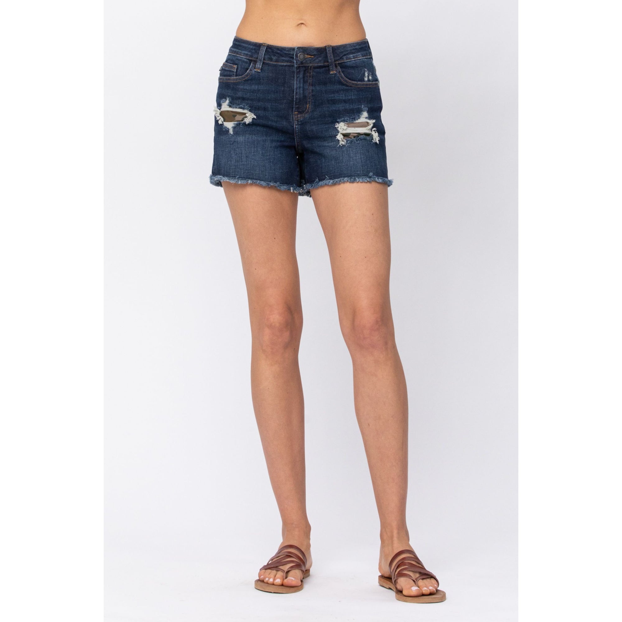 *LAST PAIR* Judy Blue Camo Patch Shorts - Style #150014
