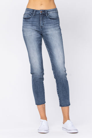 Judy Blue Raw Hem Relaxed Fit Jeans - Style 88191