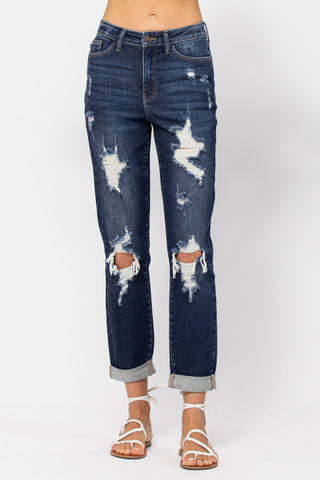 Judy Blue Destroyed Boyfriend Jeans - Style 88220