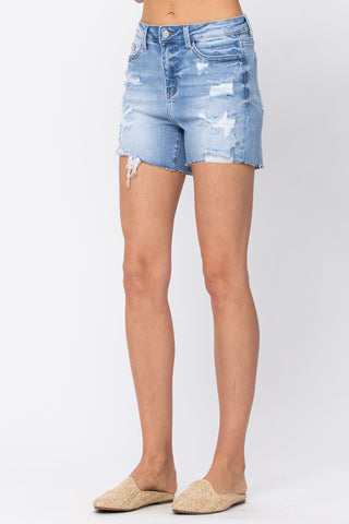 Judy Blue Hi Waist Destroyed Shorts - Style 150058