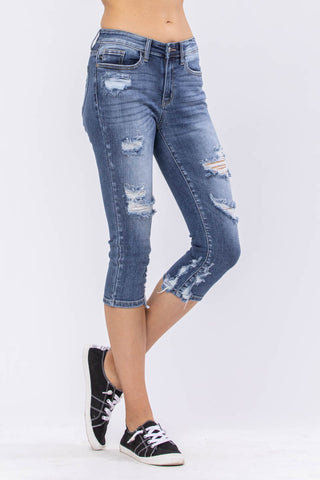 Judy Blue Distressed Capris - Style 82269