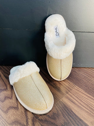 Very G Deidra Glitter Slipper - Champagne